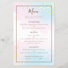 PAPPER | Rosa Teal Watercolor Bröllop Menu Flygblad