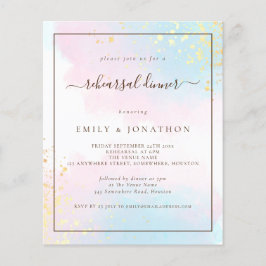 PAPPER | Rosa Teal Watercolor Rehearsal Middag Flygblad