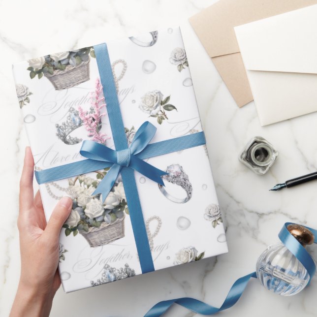 Papper rullning av vintage bröllop Mönster Presentpapper (Gifting)