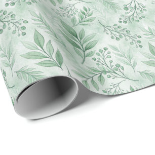 Papper rullning för radbrytning av botaniska Illus Presentpapper