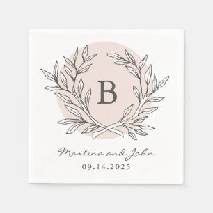 Papper, Rustig, monogram, utandningsluckan Napkin Pappersservett