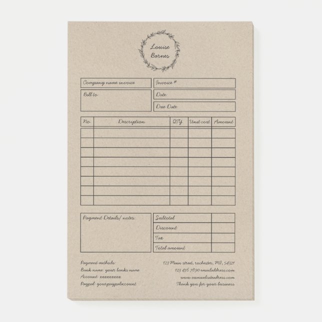 papper rustik kranbrun  post-it block (Framsida)