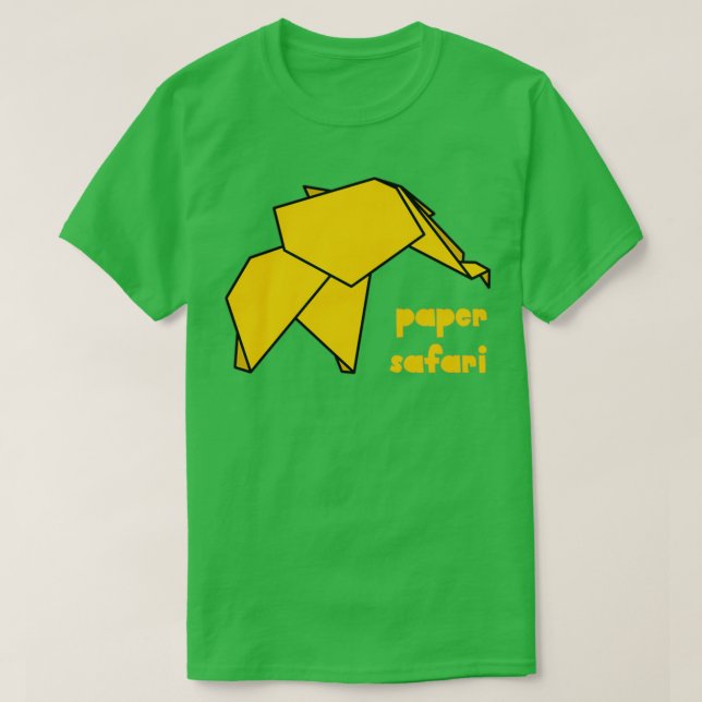 Papper Safari gult elefant T Shirt (Design framsida)