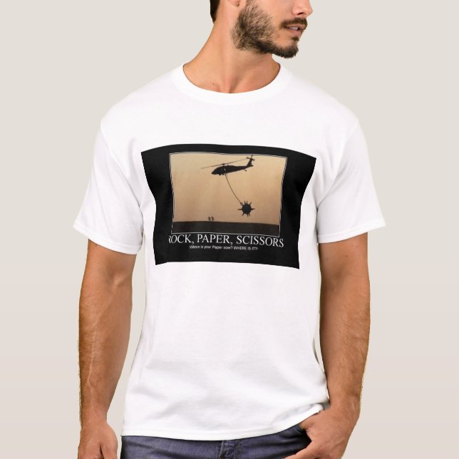 Papper sax för sten: Var är ditt papper nu??? T-shirt (Framsida)