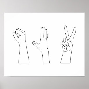 Papper saxhänder för sten poster
