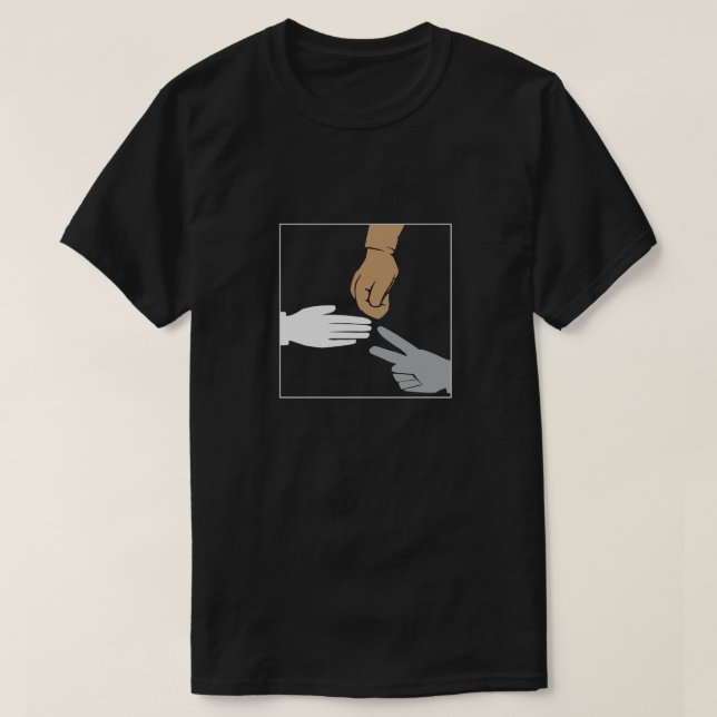 Papper saxhänder för sten t shirt (Design framsida)