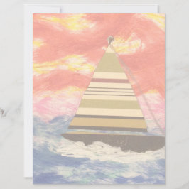 Papper segelbåt med strippad segelskrapbok