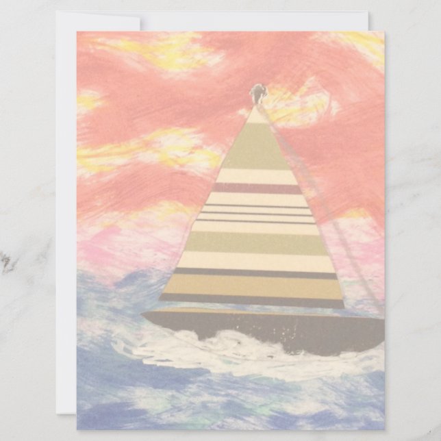 Papper segelbåt med strippad segelskrapbok (Framsida)