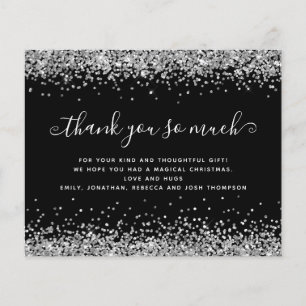 PAPPER   Silver Glitter, svart Tack Flygblad