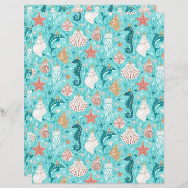 Papper skrapbok för prydnadsföremål för kusten (Fram/baksida)