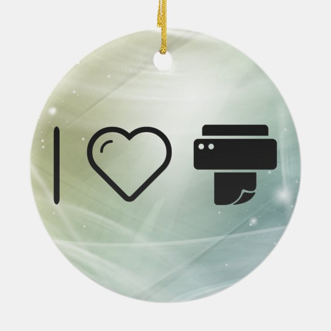 Papper skrivare för coola julgransprydnad keramik (Baksidan)