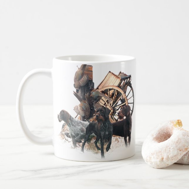 Papper skylt för tysk hörselmarkör kaffemugg (Med munk)