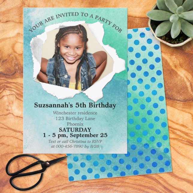 Papper Slå formfotopastellmall för vattenfärg Inbjudningar (Skapare uppladdad)