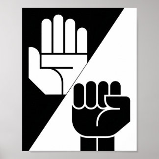 Papper Slår Sten – Minimalistisk Svart & Vit konst Poster