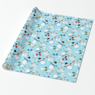 Papper snögubbe-snurrande, 30 x 6 tum presentpapper
