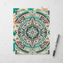 Papper solnedgång på havsmönstrad skrapbok