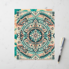 Papper solnedgång på havsmönstrad skrapbok