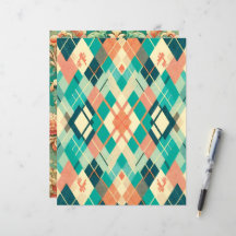 Papper solnedgång på havsmönstrad skrapbok