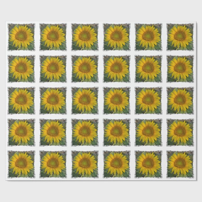 Papper solrosskrapning presentpapper (Platt)