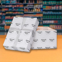 Papper, sömlös, vit Logotyp för företag