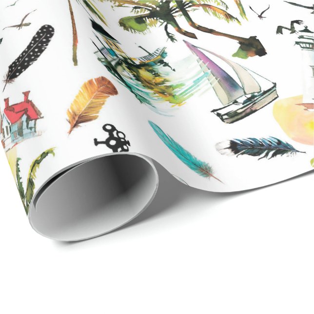 Papper sommaruppehåll presentpapper (Rullad Hörn)