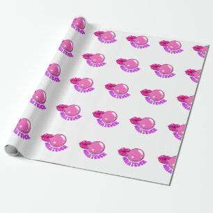 Papper spelar ingen roll omslagning av bubbelgummi presentpapper