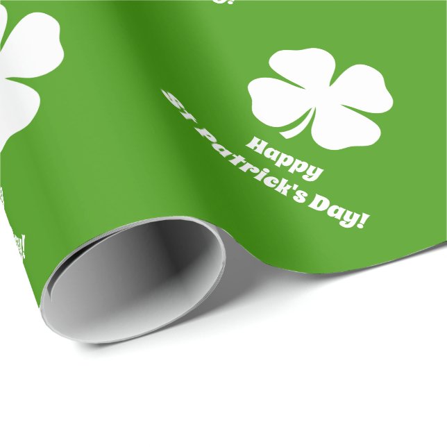 papper St patrick's day schamprock-omslagning av g Presentpapper (Rullad Hörn)