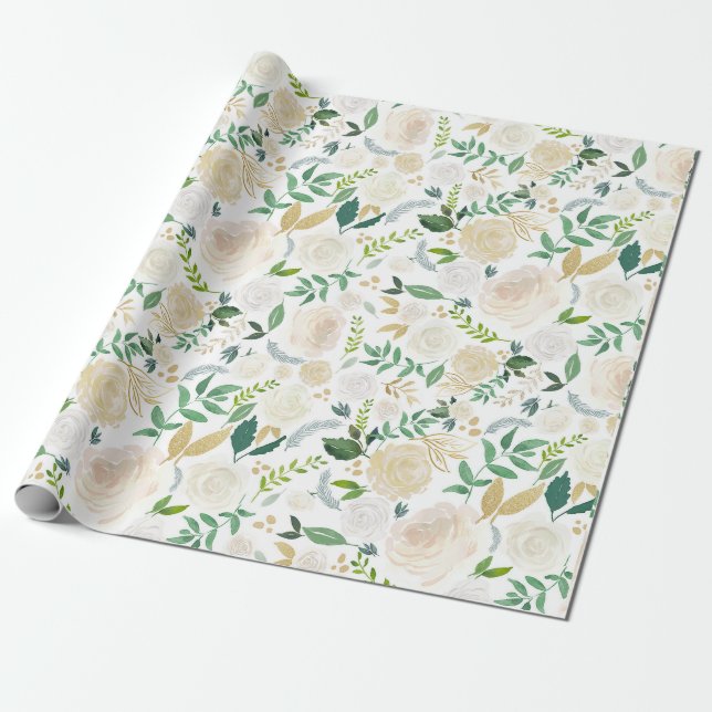 Papper stor Blommigt i bröllop Presentpapper (Utrullad)