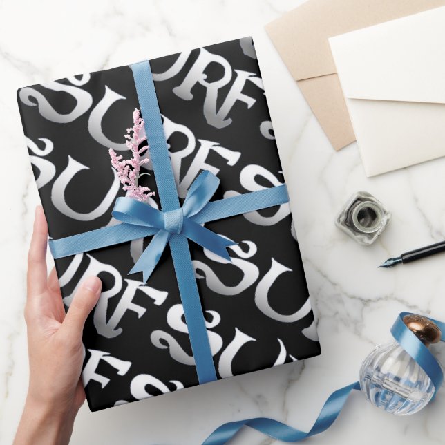 papper surfa svart lutad glansig omslutning presentpapper (Gifting)