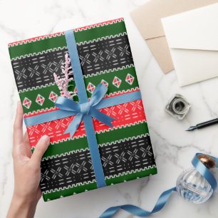Papper svällning av rött svart och Grönt Presentpapper