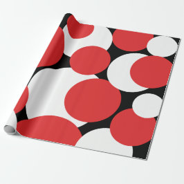Papper svällning av svart, vitt och rött Polka dot Presentpapper