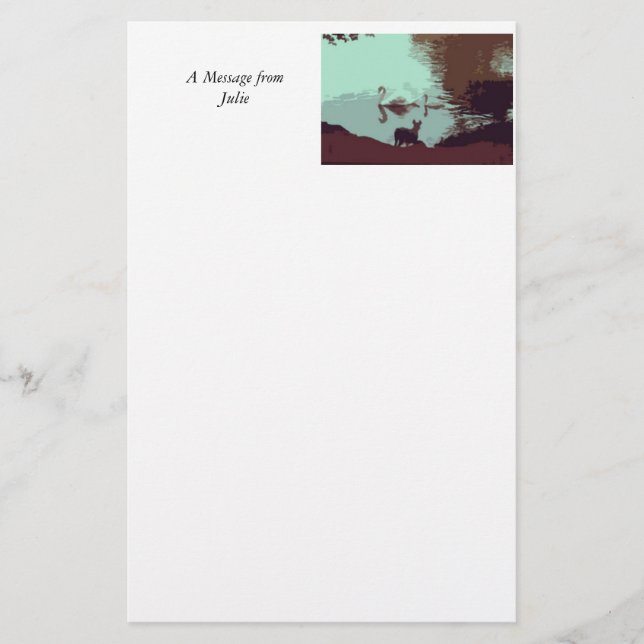 Papper - Svanar och Hund (Framsida)