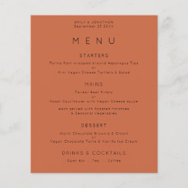 PAPPER | Terracotta Bröllop Menu Flygblad