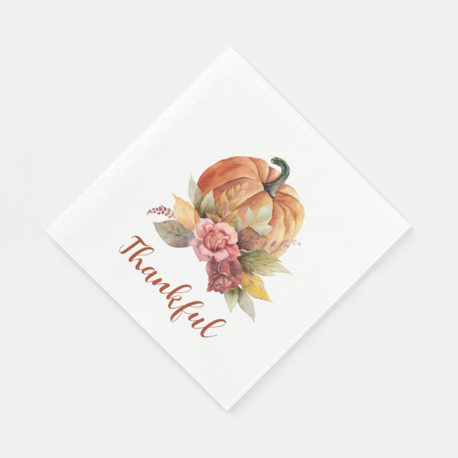 Papper Thanksgiving för tacksam fallkula Pappersservett (Hörn)
