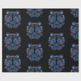 Papper TIGER PÅ BLACK. Presentpapper