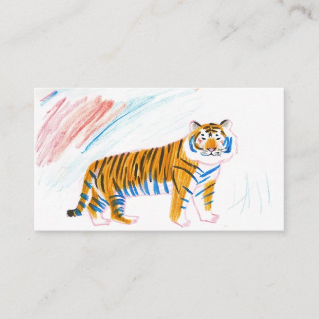 Papper tiger visitkort (Framsida)