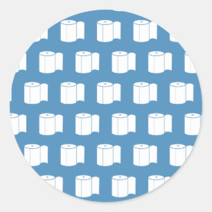 Papper toalett runt klistermärke