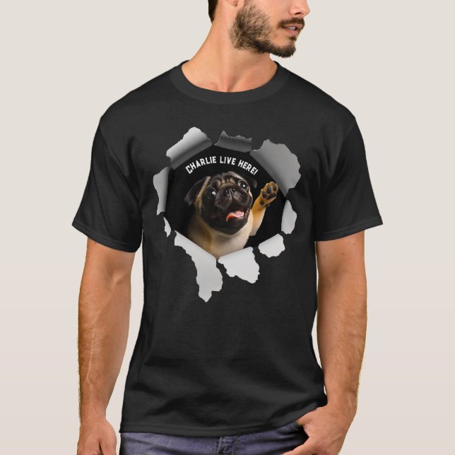 Papper Tone Pug Life Gift för djurfoder T Shirt (Framsida)