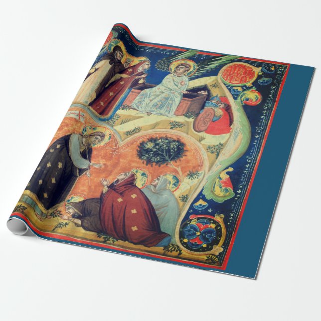 PAPPER TRADITIONELL NATIVITETSSCENE PRESENTPAPPER (Utrullad)