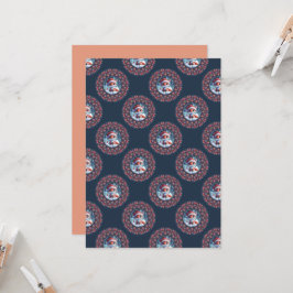 Papper tryckbar Kawaii-jul Fox Polka Mandala Inbjudningar