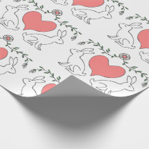 Papper tryckning av kärlek Bunny Heart White Skriv