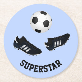 Papper Underlägg anpassningsbar blått Rund