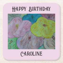 Papper Underlägg av abstraktens sommarBlommigt Per Kvadrat