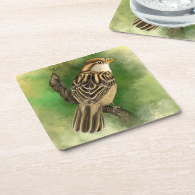 Papper Underlägg av akut fågelart (Vinklad)