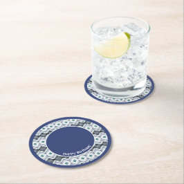 Papper Underlägg av blått och Grattis på födelseda