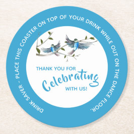 Papper Underlägg av Blue Bird of Happity Drink Sav Rund