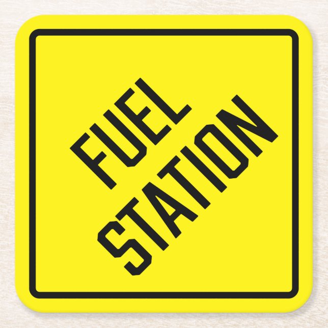 Papper Underlägg av bränsle Station Kvadrat (Framsidan)