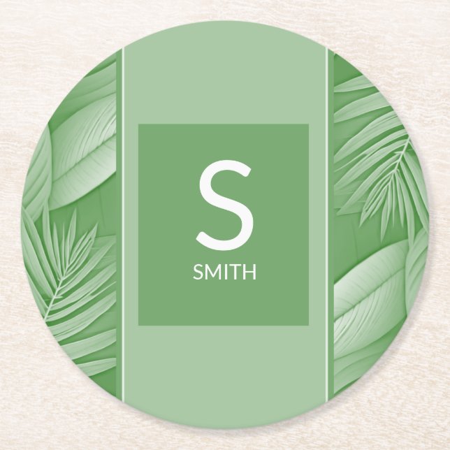 Papper Underlägg av bröllop par Monogram (Framsidan)