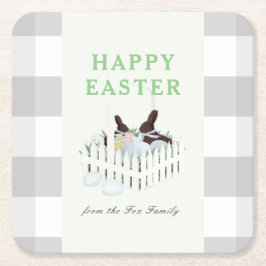 Papper Underlägg av chokladbunnies Eggs Påsk Kvadrat