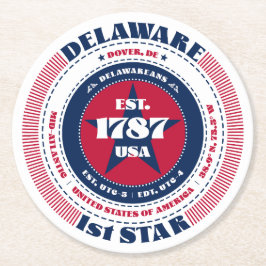 Papper Underlägg av Delaware Rött vitt blått Typog